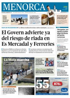 EL GOVERN ADVIERTE YA DEL RIESGO DE RIADA EN ES MERCADAL Y FERRERIES